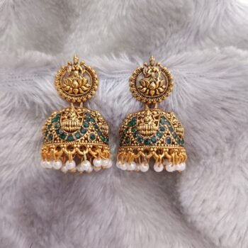 Elegant Green Stone Jhumka for Women