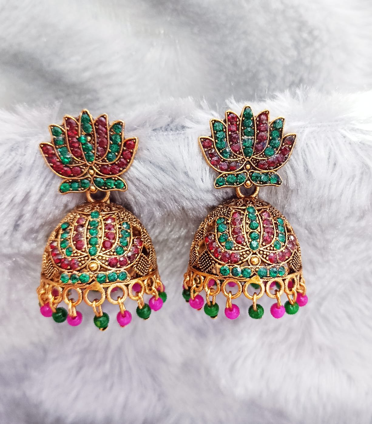 Multi Colour Stone Jhumka's 1