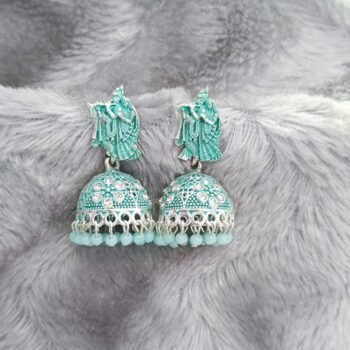 Elegant Sky Blue Krishna Jhumka’s for Women