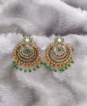 Elegant Green Lotus Dangle Earrings for Women