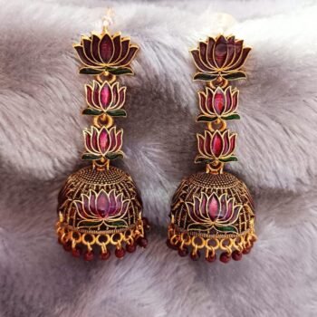 Elegant Traditional Lotus Jhumka's for Women